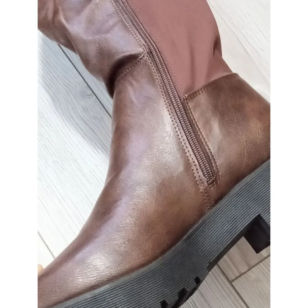 (R-4611) Dirty Laundry Womens Maybellene Chunky Heel Over the Knee Boots Sz 9.5